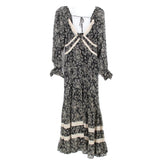 FREE PEOPLE PRINT DRESSES BLACK XS