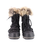 MOON BOOT MONACO FAUX FUR TRIM BOOTS BLACK 7 US