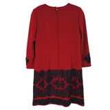 D & G LACE TRIM DRESSES RED/BLACK M