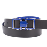 FERRAGAMO MEN'S REVERSIBLE LEATHER GANCINI BELTS BLUE/BLACK M