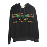 GUCCI GRAPHIC VELVET TOPS BLACK S