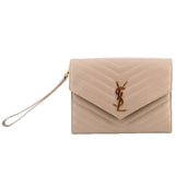 SAINT LAURENT CASSANDRE FLAP POUCHES NUDE