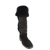 LA CANADIENNE SHEARLING SUEDE BOOTS BLACK 8 US