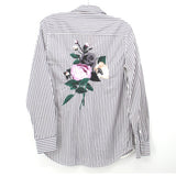 EQUIPMENT STRIPED TOPS BLACK S