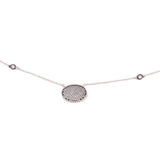 FREIDA ROTHMAN SIGNATURE PAVÉ OVAL DISC PENDANT NECKLACES