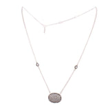 FREIDA ROTHMAN SIGNATURE PAVÉ OVAL DISC PENDANT NECKLACES