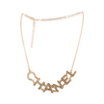 Gold crystal embellished CHANEL necklace with chain and faceted letter pendant