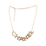 Gold crystal embellished CHANEL necklace with chain and faceted letter pendant