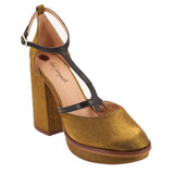 FREE PEOPLE T-STRAP PLATFORM HEELS GOLD 41 EU | 10 US