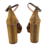 FREE PEOPLE T-STRAP PLATFORM HEELS GOLD 41 EU | 10 US