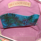 Interior de la Rita sling: tela rosa con etiqueta de cuero CONSUELA