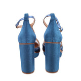 FREE PEOPLE T-STRAP PLATFORM HEELS BLUE 41 EU | 10.5 US