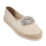 MARC FISHER RHINESTONE FLATS WHITE 9 US