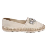 MARC FISHER RHINESTONE FLATS WHITE 9 US