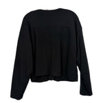 NATION Los Angeles black cropped jacket back view with curved seam details