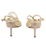 MICHAEL KORS STRAPPY HEELS GOLD 8 US