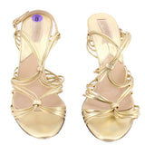 MICHAEL KORS STRAPPY HEELS GOLD 8 US