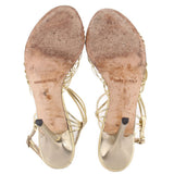 MICHAEL KORS STRAPPY HEELS GOLD 8 US