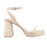 DOLCE VITA HEELED SANDALS CREAM 9.5 US