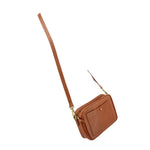 Braune Crossbody-Tasche mit kurzem Vorderfach und verstellbarem Trageriemen