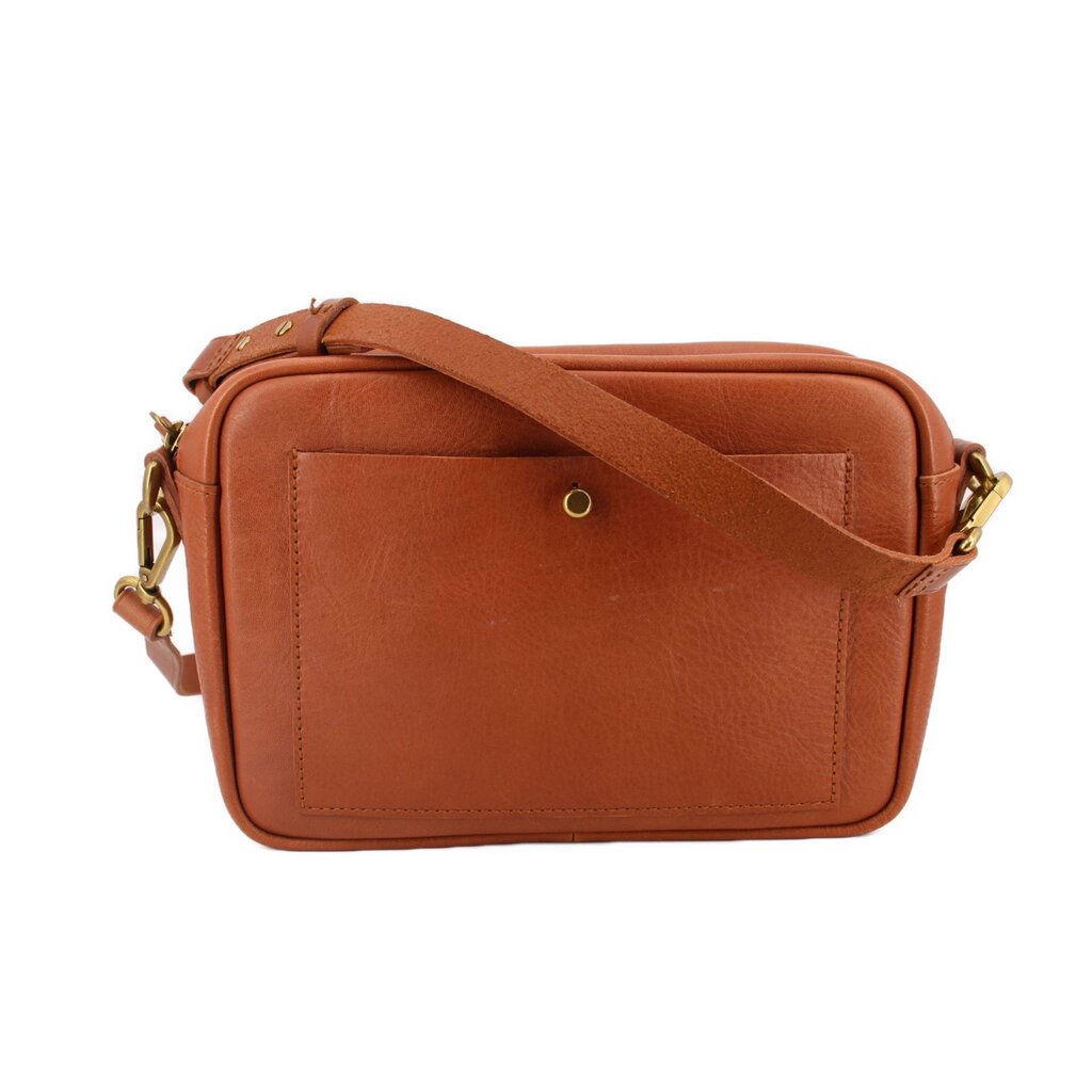 MADEWELL Transport Kamera Crossbody in Braun, Frontklappe mit Magnetknopf