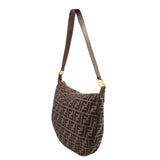 FENDI ZUCCA SHOULDER BAGS BROWN