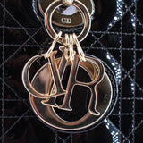 DIOR LARGE LADY DIOR TOTE CROSSBODYS BLACK