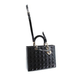DIOR LARGE LADY DIOR TOTE CROSSBODYS BLACK