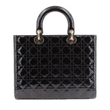 DIOR LARGE LADY DIOR TOTE CROSSBODYS BLACK