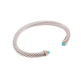 DAVID YURMAN 14K GOLD & STERLING SILVER TURQUOISE CABLE BRACELETS