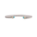DAVID YURMAN 14K GOLD & STERLING SILVER TURQUOISE CABLE BRACELETS
