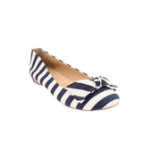 J CREW STRIPED FLATS NAVY 9.5 US