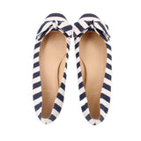 J CREW STRIPED FLATS NAVY 9.5 US