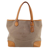 PRADA CANAPA LOGO TOTES BROWN