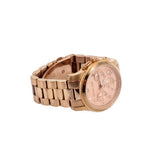 Rose gold Runway wristwatch with metal link bracelet and round chronograph face