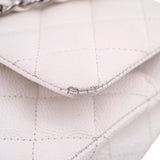 CHANEL MEDIUM DOUBLE FLAP SHOULDER BAGS CHALK