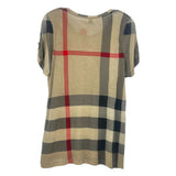 BURBERRY CHECKED TOPS TAN L