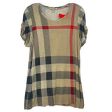 BURBERRY CHECKED TOPS TAN L