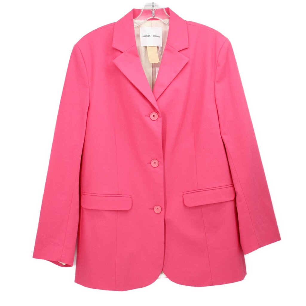 SAMSOE pink blazer jacket with notched lapel and button front, flap pockets
