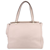 Cream leather Thatcher tote, back view with structured panels