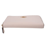 COACH PEBBLED LEATHER MEDIUM ID ZIP WALLETS CHALK