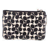 COACH SIGNATURE STRIPE WRISTLET POUCHES BLACK
