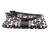 COACH SIGNATURE STRIPE WRISTLET POUCHES BLACK