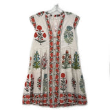INDU FLORAL DRESSES WHITE S