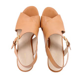COLE HAAN WEDGE SANDALS BROWN 9.5 US