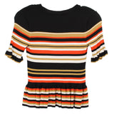 CINQ A SEPT STRIPE TOPS BLACK S