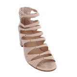 POUR LA VICTOIRE AMANI BLOCK HEEL CAGE SANDALS BEIGE 11 US