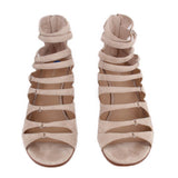 POUR LA VICTOIRE AMANI BLOCK HEEL CAGE SANDALS BEIGE 11 US