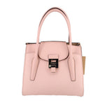 MICHAEL KORS COLLECTION pink pebbled leather handle bag with front flap lock