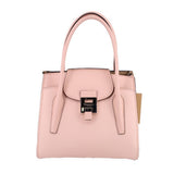 MICHAEL KORS COLLECTION pink pebbled leather handle bag with front flap lock